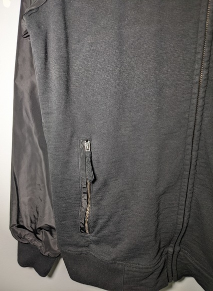 All Saints Men's Vetic Bomber Jacket Soft Shell sleeves Knitted Body Size M - Picture 4 of 8